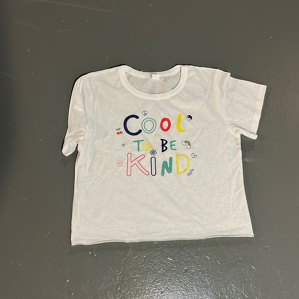 Cool to be kind crop quote T-shirt